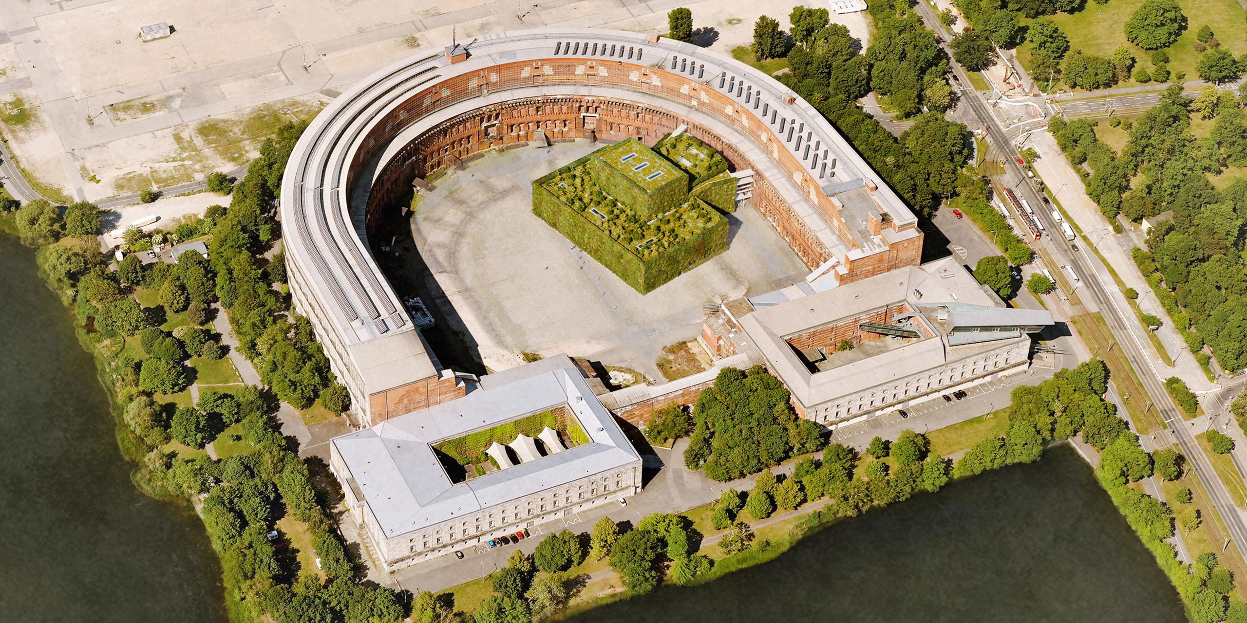 Ergaenzungsbau fuer das-Staatstheater Nuernberg im Innenhof der Kongresshalle